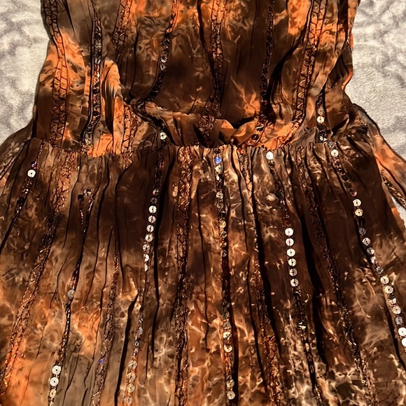 Beau Bois brown and copper tie die and sequin dress size M! - Picture 4 of 11